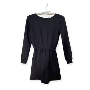 Aritzia Wilfred Black Chiffon Long-Sleeve Romper Shorts - Sz XS